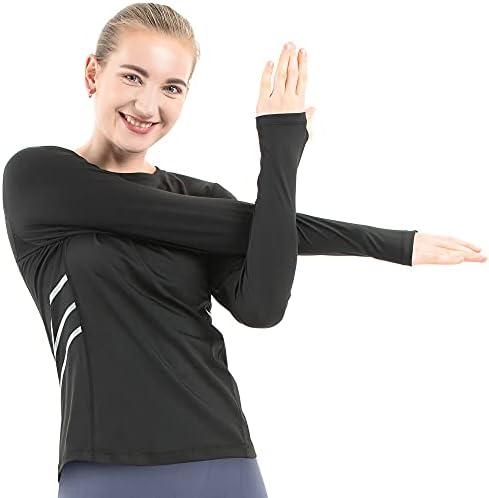 Дамска Спортна Риза MathCat с дълъг ръкав за джогинг, Дишаща, с Дупка за палеца