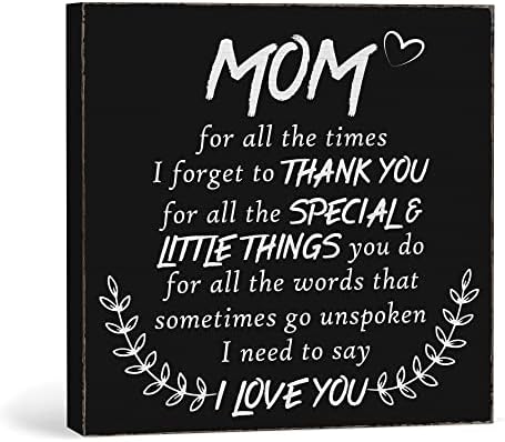 Мамо, Аз Те Обичам, Черна Дървена Табела, Подарък за рожден Ден на мама, Дървен Блок, Табели, Плакети, Табели, Подаръци за Деня