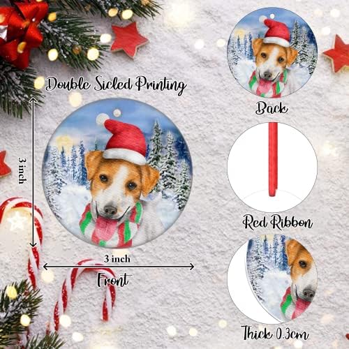 godblessign Коледна украса за Джак-Ръсел-териер, Коледна украса за кучета, Коледна украса 2021 за Коледната Елха, Подвесное Украса за Кученце,