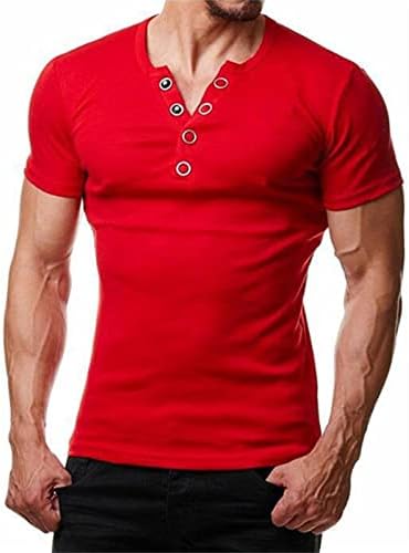 2023 Нова Мъжки Ежедневни Однотонная Горната Риза, Блуза С V-образно деколте, Обикновена Върховете на Копчета С ръкав Raglan,