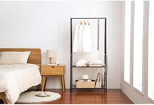 n/a Устойчива закачалка за дрехи, подови полици за съхранение на дрехи, закачалка за дрехи с рафтове, мебели по прост стил (Цвят: