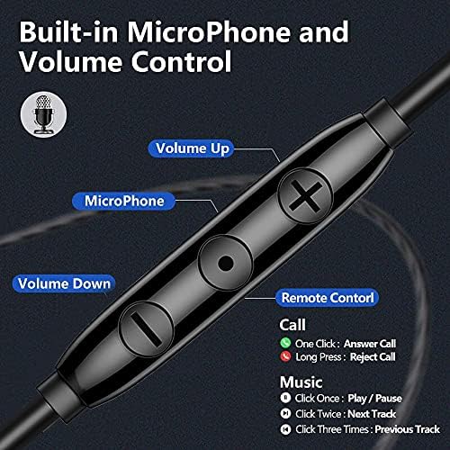 Подобрени слушалки с кабел-втулки SUYUZREY с висококачествени тежки бас, слушалки-полу-втулки с микрофон, жак 3,5 мм стерео слушалки