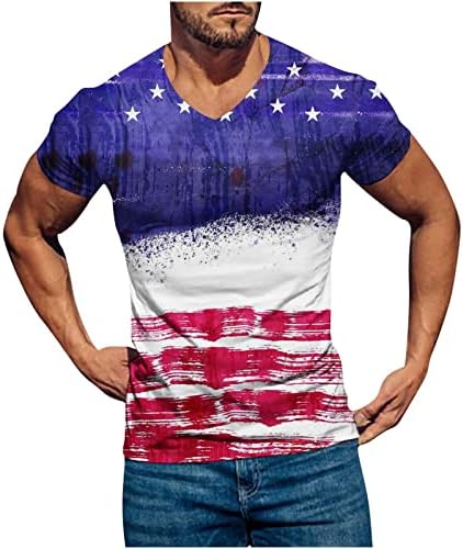 Мъжки Ризи на 4 Юли, Ден на Независимостта 2023, Патриотични Ризи с Принтом на Американското, Големи Размери, Върхове за Празнични