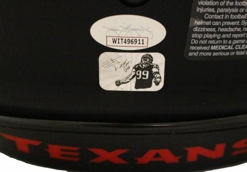 Джей Джей Вата с Автограф Хюстън Техасс Автентичен Каска Eclipse Speed JSA 35065 - Каски NFL С Автограф