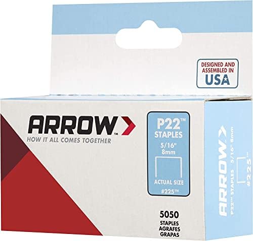 Скоби Arrow 225 Тежки P22 за подвързване на хартия и опаковки клещи в ресторанти, офиси, Класни стаи, 5050 опаковки, 5/16 инча
