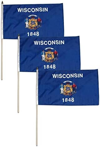 Флаг на Уисконсин 12 x 18 инча (3 бр.)