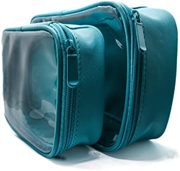 Прозрачната чанта за козметика и тоалетни принадлежности - Облагодетелствани от TSA Пътна чанта за тоалетни принадлежности за жени