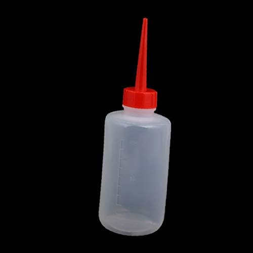 Бутилка за течно лепило X-DREE от полиетилен с висока плътност тегло 8,5 унции, Червена, с изправен капак за пресоване, Промишлена