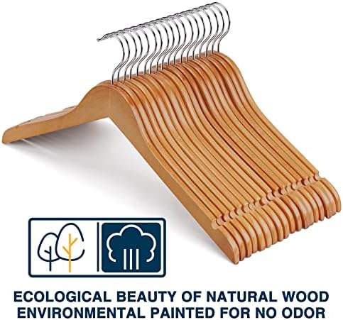 Дървени закачалки Ulimart Комплект от 20 дървени закачалки за ризи масивни дървени закачалки Са идеални за пране и ежедневна употреба, Тежки
