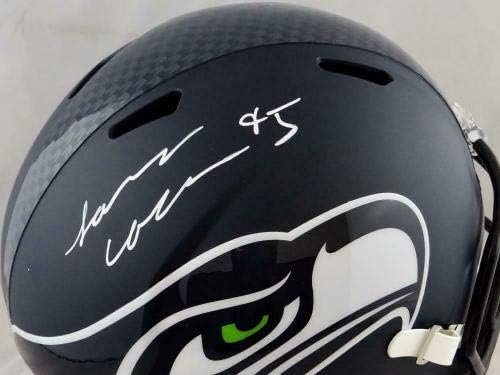 Способи за каска LJ Collier с автограф Seattle Seahawks F/S - Prova Auth * Бели каски NFL с автограф