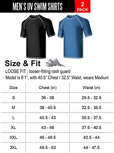 Liberty Внася 2 Опаковки Мъжки ултравиолетови плувни блузи с Къс ръкав Свободно намаляване За защита От акне