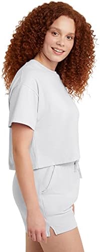 Укороченная тениска Hanes Originals с къс ръкав, дамски тениски от памук, монтиране приятелка
