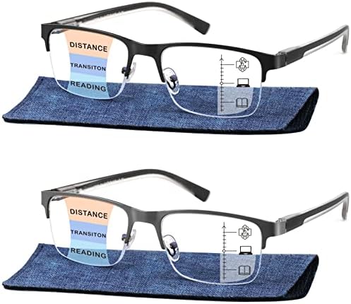JCUANGR Прогресивно Мультифокальные Очила За Четене Мъжки Безлинейные Бифокални Широкофокусные Преходни Очила За четене Половината