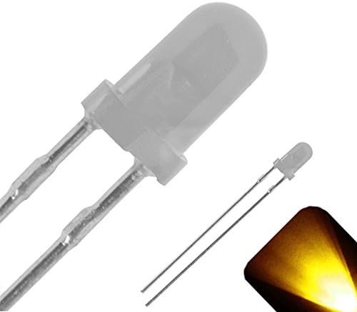 Кръгла капачка с диаметър 3 мм, с матова повърхност, led - Жълто / златно led - Ултра ярък (опаковка от 100 броя)