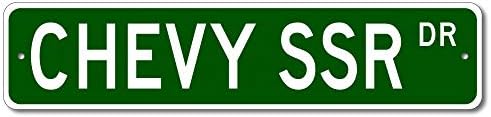 Уличен Знак Chevy SSR, Автомобили Марка на GM, Метален Гаражно Знак, Новост За декора на стените - 4x18 инча