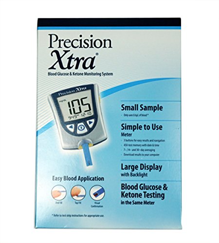 Комплект за измерване на нивата на кръвната глюкоза и кетони Precision Xtra + 10 тест-ленти Precision Xtra Ketone + Ланцети Abbott Freestyle