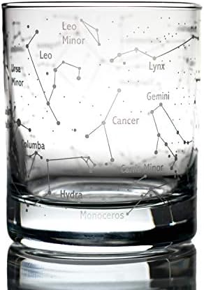Чаша за уиски Greenline Goods – Северното Лятното небе и Астрономически Съзвездия – Чаша с Надпис на 10 Унции - Old Любовна Rocks