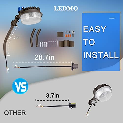 LEDMO 120W Led Лампа за навес с Регулируем ъгъл на наклона с инструменти за монтаж скоби 18000LM от здрач до Зори Външно