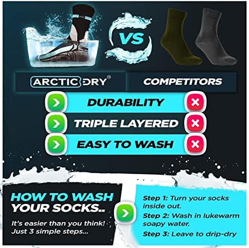 Водоустойчив чорапи ArcticDry за мъже, Разходки, Жени, Деца | Топли Зимни Чорапи за студено | Топло при всякакви метеорологични