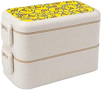 Жълт Гумен Пате С Модел Всичко в една кутия за Bento за Възрастни/Деца, Определени за Ланча, Съдове за приготвяне на храна