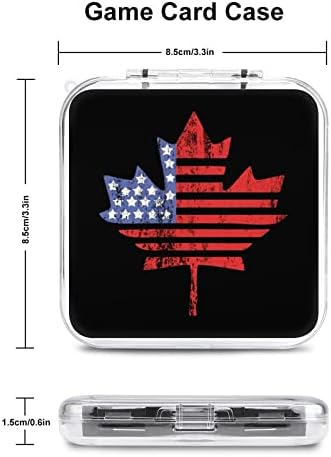 Калъф за игра на карти с Кленов Флага на САЩ, Канада, устойчив на удари за употреба за съхранение слот за карти, 6 Слота, Защитна Кутия