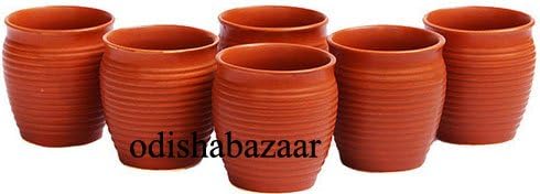 Керамични чаши Odishabazaar от 6 теми Kulhar Kulhad, Традиционен индийски Чай, Набор от 12 чаши на Едро партия (2,7x2,2 инча)