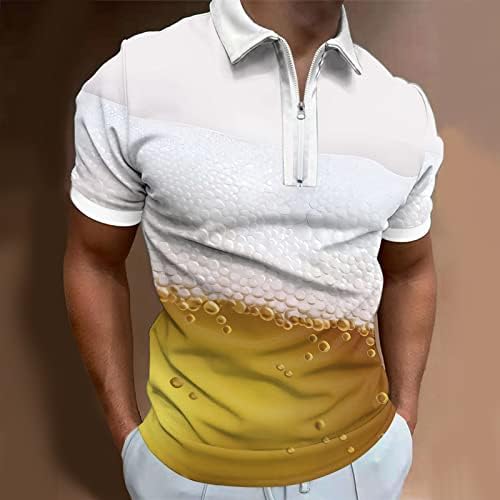 2023 Нова Мъжка Лятна Дигитална 3D Печат Модерен Плакат С Ревера На Мълния Риза с Къс Ръкав Тениска Топ Блуза Голям