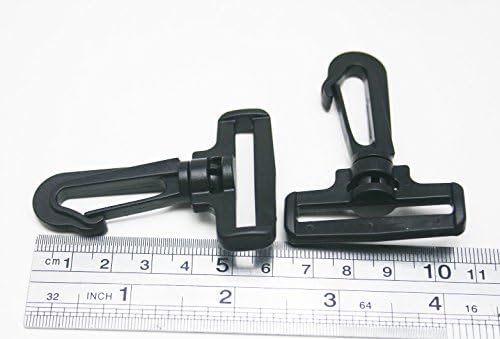 Tianbang Пластмаса Черно 1,5 Вътрешен Диаметър D-Образен Пръстен с Цип карабинер Отточна тръба на шарнирна връзка Нокът за каишка