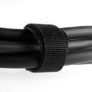 ВЕЛКРО 1802-OW-PB/B Черен Найлонов ремък на велкро с една намотка, кука и контур, ширина 5/8 инча, дължина 50 см