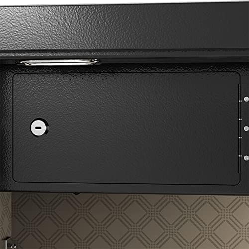 Стоманена сейф Lumijak с електронна клавиатура, подходящ за дома, офиса, хотели, Бизнес съхранение, 22,05x15,75x12,99 см, черен