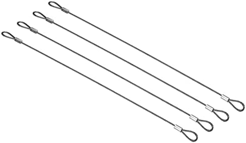 PATIKIL 12-Инчов Защитен Кабел на Сигурността, 4 опаковки от Неръждаема Стомана 30 см x 2 мм, Въже за осветяване на сцена с Двойна