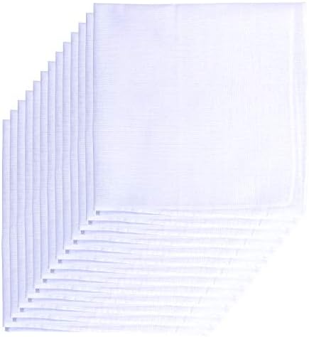 Тънки мъжки носни кърпи Van Heusen, 65% Поли 35% Памук, Бяло, носна кърпа, Опаковки от 13 парчета