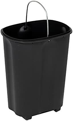 Правоъгълно Стъпално кофата за Боклук, Скъпа-Can-Do от неръждаема стомана с капак, 12-литрова TRS-09328 Сребрист цвят