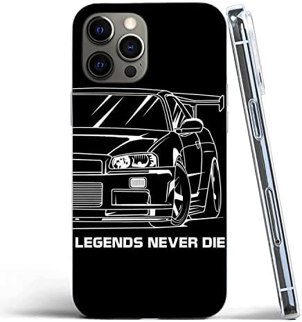 Съвместим с калъф за iPhone 11 Skyline Japan GTR Любовник R34 Легенди Cool Never Classic Die Car Мек TPU устойчив на удари Защитен