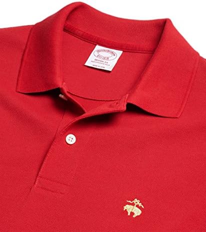 Мъжка Риза С Къси Ръкави Brooks Brothers Original Fit От Окото На Памук Performance Однотонного Червен Цвят