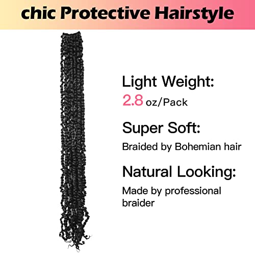 Niseyo 30-инчови косата Passion Twist, предварително навита, 8 опаковки, предварително, свързани с кука Косата Passion Twist, с Дълги плитки