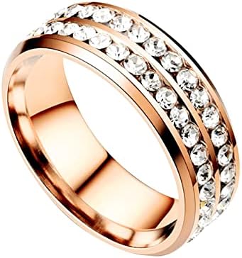 2023 Нов пръстен с двоен диамант от титанов са се превърнали в корейски стил, модерно диамантен пръстен от неръждаема стомана за двойки,