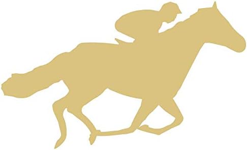 Жокейская Кон Силует все още Мъниче Дървена рамка, която да Закачалка конни Надбягвания Дерби Арена За коне МДФ профили ВЪВ форма на Платно Стил 1 (6)