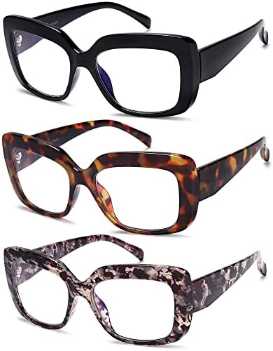 Очила за четене DUMOK за жени, Блокер Синя Светлина Компютърни Ридеры За Защита От Пренапрежение око, Извънгабаритни