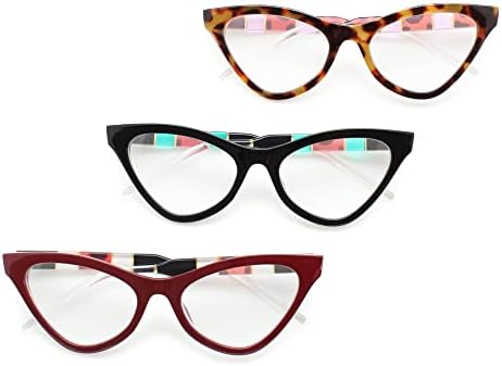 Дамски очила Котешко око черепахового размер, за да изглежда стилно с високо зрение - Удобен Дамски очила за четене в цялата форма
