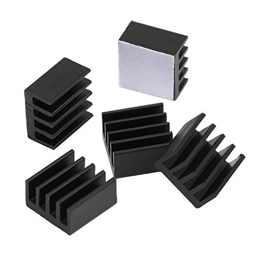 Комплект охлаждане Black Aluminum Heatsink Охладител за Raspberry Pi 3, Pi 2, Pi Model B+, 10 бр.