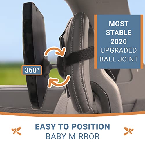 Небьющееся детско автомобилно огледало, напълно просматривающее бебе в автокресле, с лице към задния седалката - Сигурност за