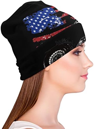 Американски флаг мотокрос мъжка Шапка Hat топло череп Шапчица пуловер шапка за сън, ежедневни един размер