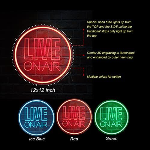Неонова Светлинна Табела NOXTROND Live On Air, Led Неон Стенни Художествена Знак на захранването от USB, Стенен Декор с регулируема яркост,