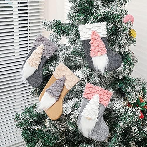 Подаръчен пакет за коледни чорапи, 1 бр., сладка кукла-джудже, подаръчен пакет, окачване под формата на елхи, начало декор за празнични партита