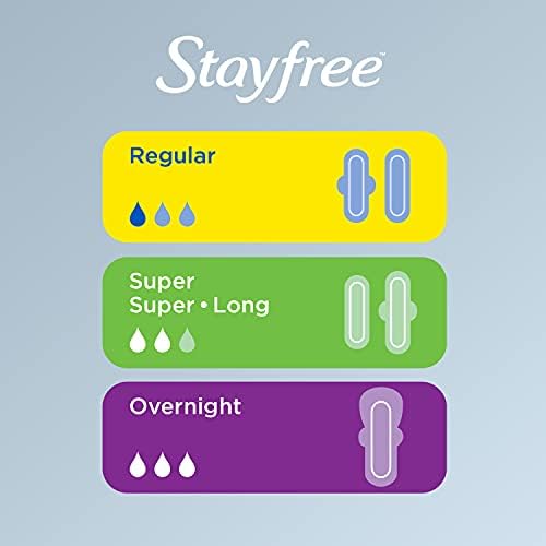 Подложки Stayfree Maxi Super Long безкрили, надеждна защита и абсорбиращи свойства за жени, 48 броя (опаковка от 1)