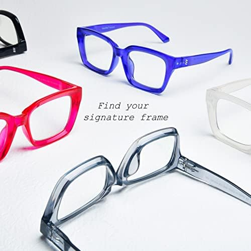 VISOONE Пружинен Шарнир Синя Светлина Блокер Квадратни Очила с Защита от Компютърни Отблясъци за Игрални Жени MONTANA