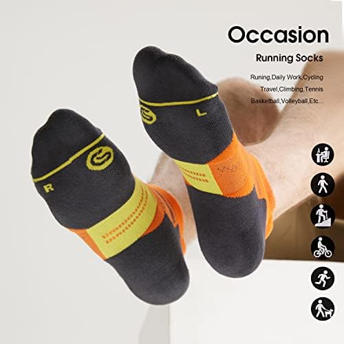 CS CELERSPORT 6 Опаковки Мъжки Чорапи за бягане на Щиколотках с Подложка, Спортни Чорапи с дълбоко деколте