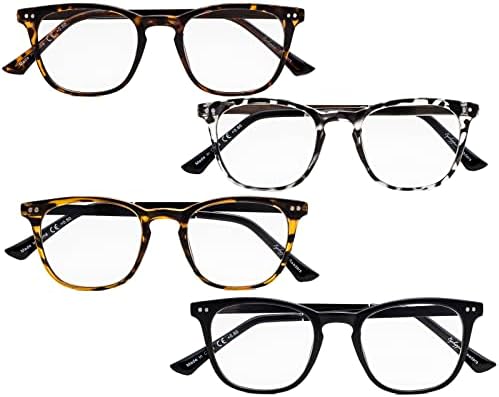 Eyekepper 4 Опаковки Очила за четене - Ретро Дизайн на Точки за Четене за Мъже и Жени + 2,75