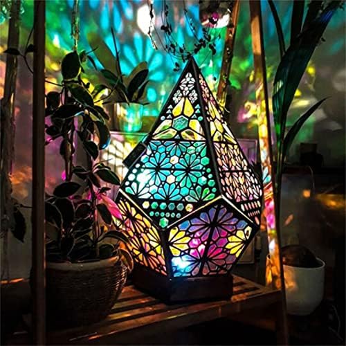 DBYLXMN Осветява Голям Декоративен Външен Цветна Лампа Бохемска 3D Hollow Lamp Diamond Floor Night Lamp LED Цветни Декоративни